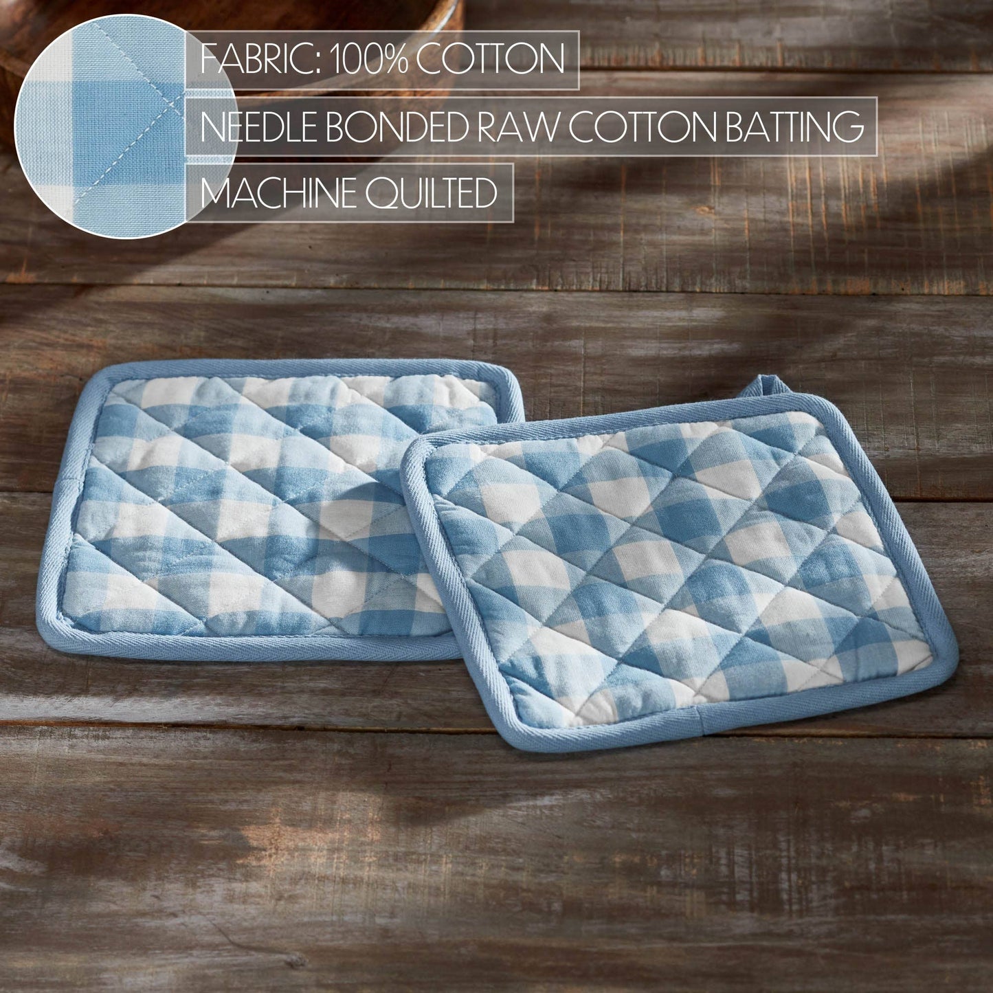 Annie Buffalo Check Blue Pot Holder Set of 2