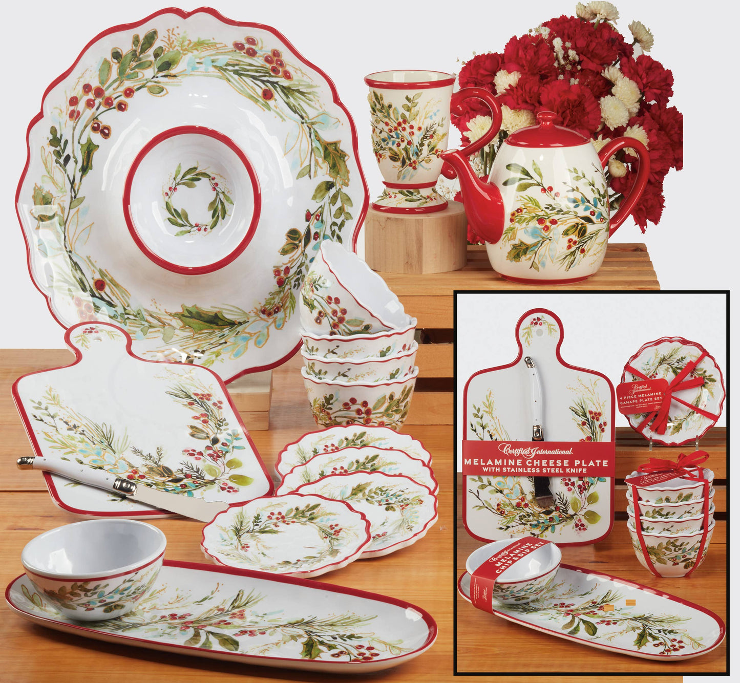 Christmas Gatherings Oval Tray & Dip Bowl