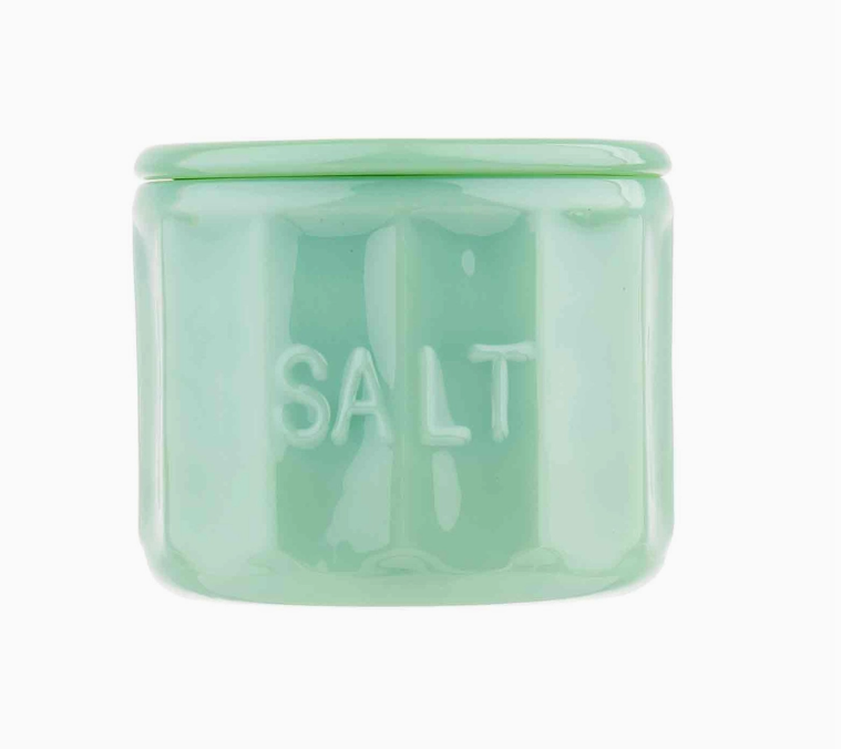 Salt Cellar with Lid - Jadeite Glass