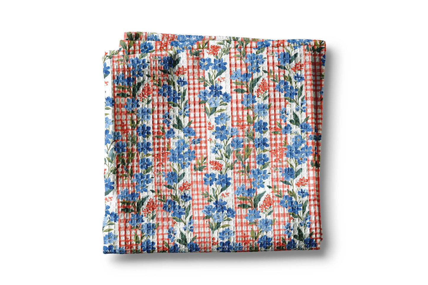 Floral Patriotic Red White Blue Kitchen Towel