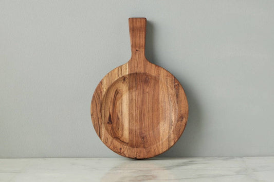 Italian Round Cutting Board + Bowl Combo with Handle, Small