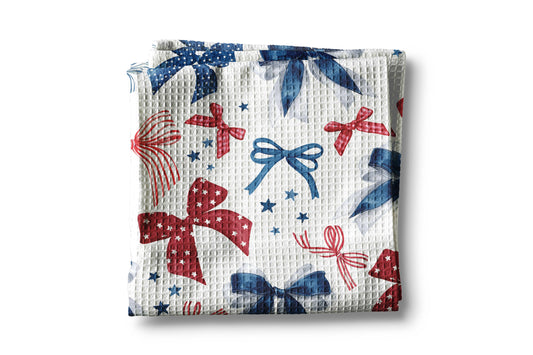 Patriotic Bow Kitchen Towel Waffle