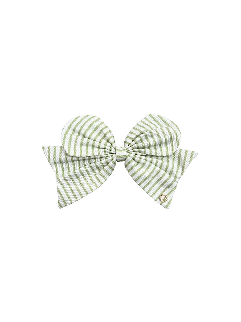 Fabric Bow | Green Stripe