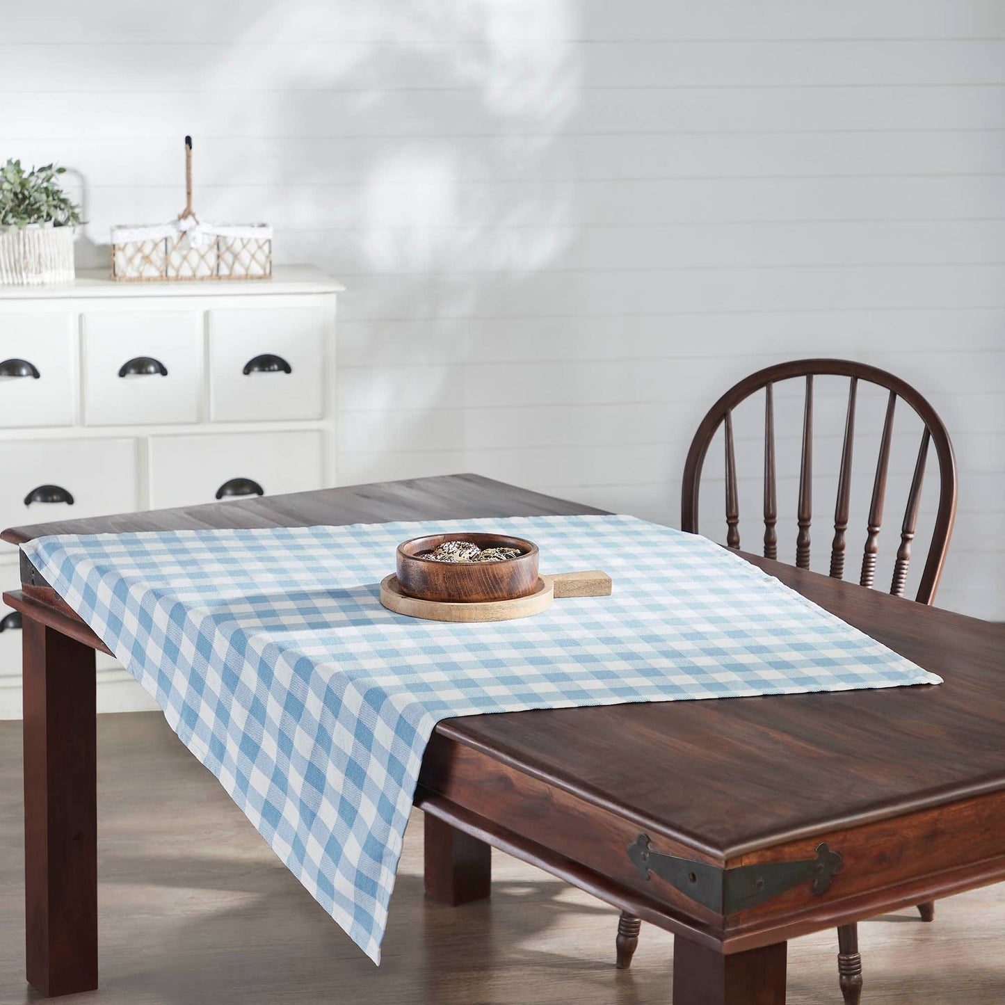 Annie Buffalo Check Blue Table Topper