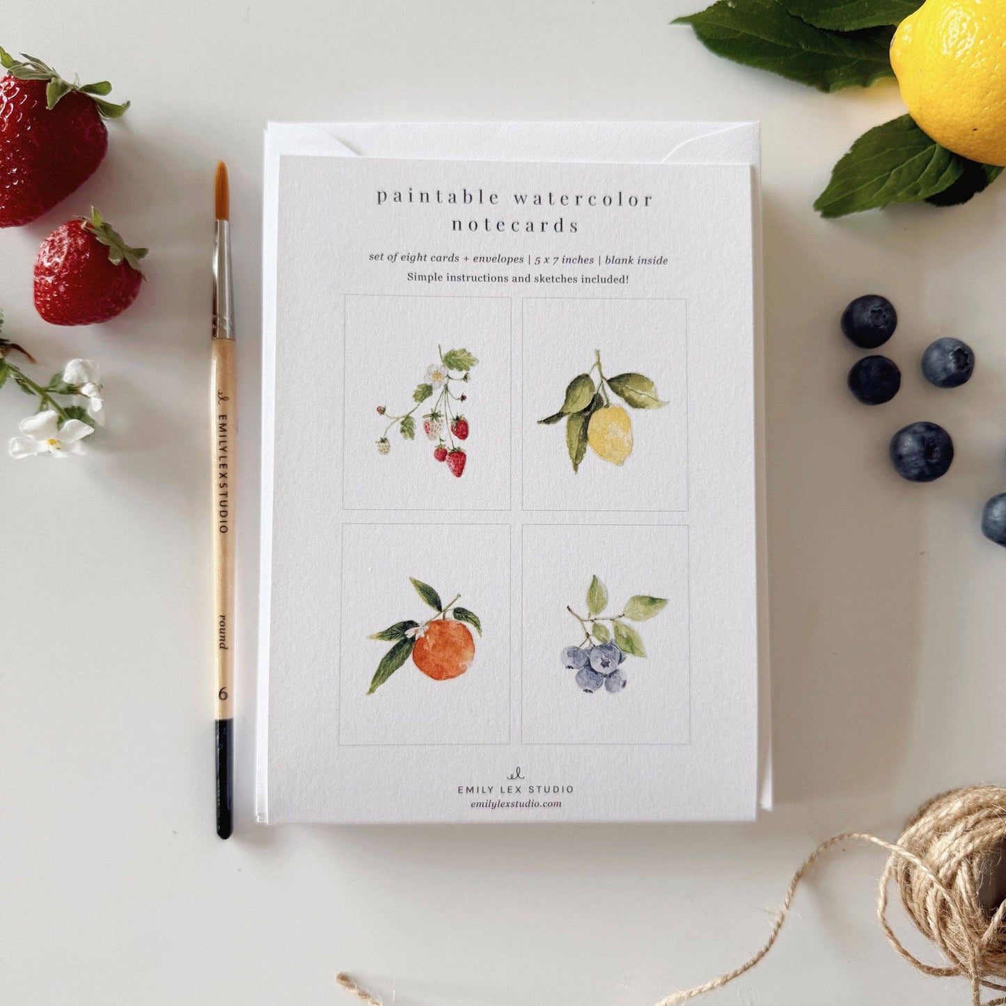 Fruit Watercolor Notecard Set