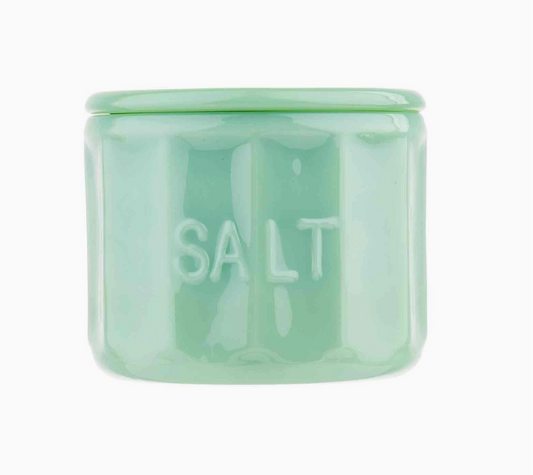 Salt Cellar with Lid - Jadeite Glass