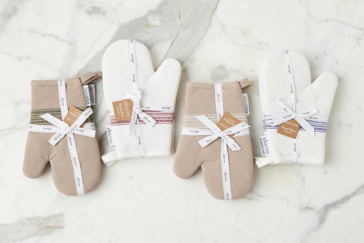 Oven Mitt, Vintage Navy Blue Stripe, Set of 2