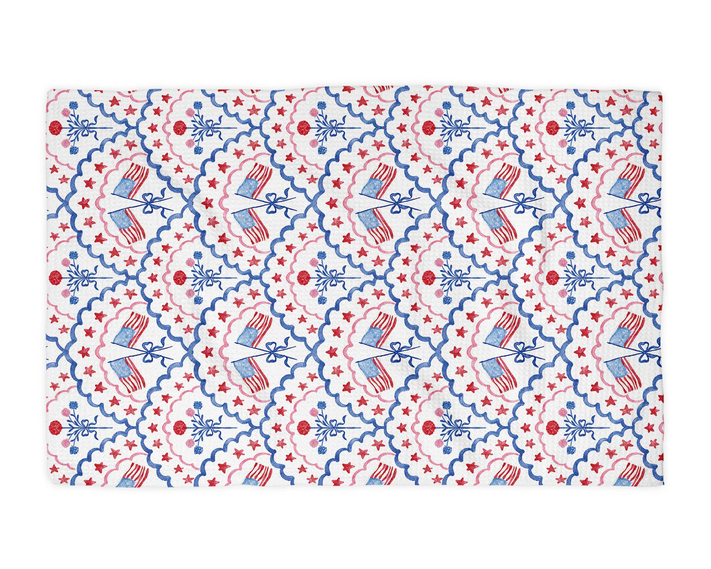 Patriotic Flag Kitchen Towel Waffle