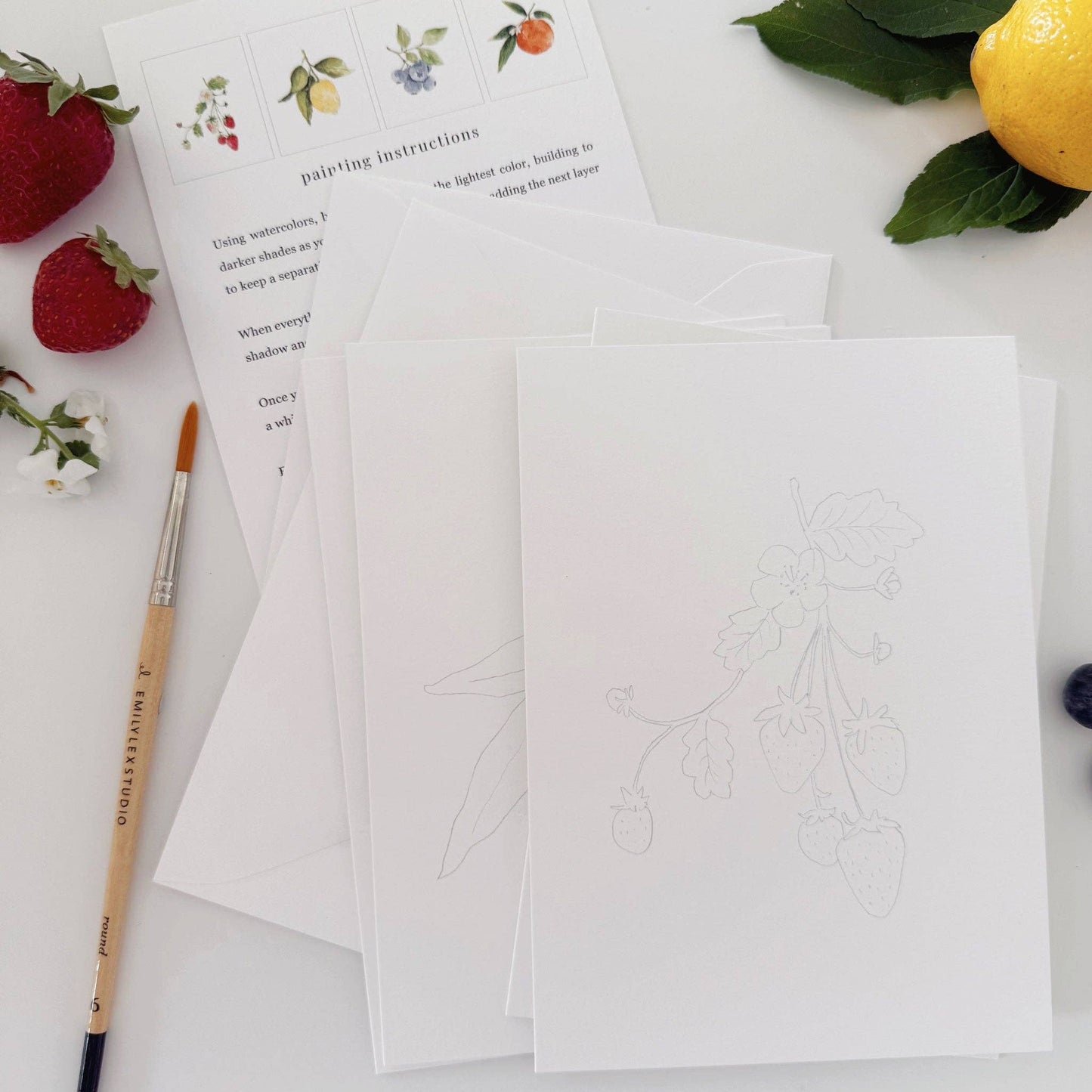 Fruit Watercolor Notecard Set