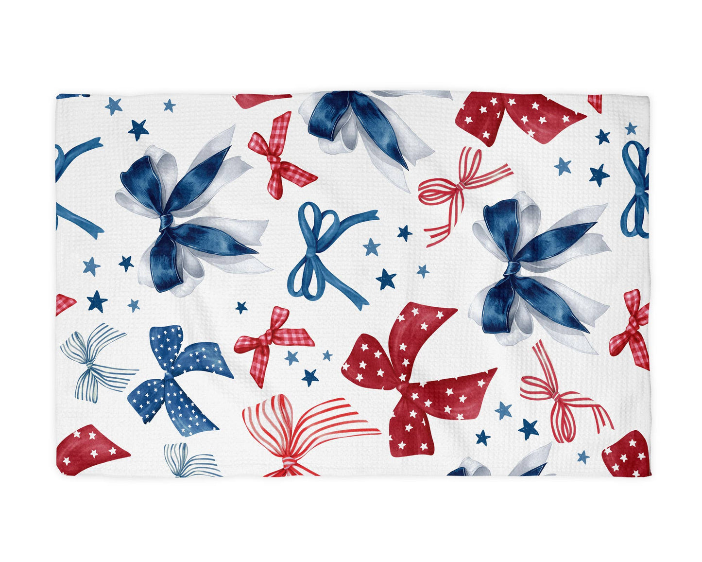 Patriotic Bow Kitchen Towel Waffle