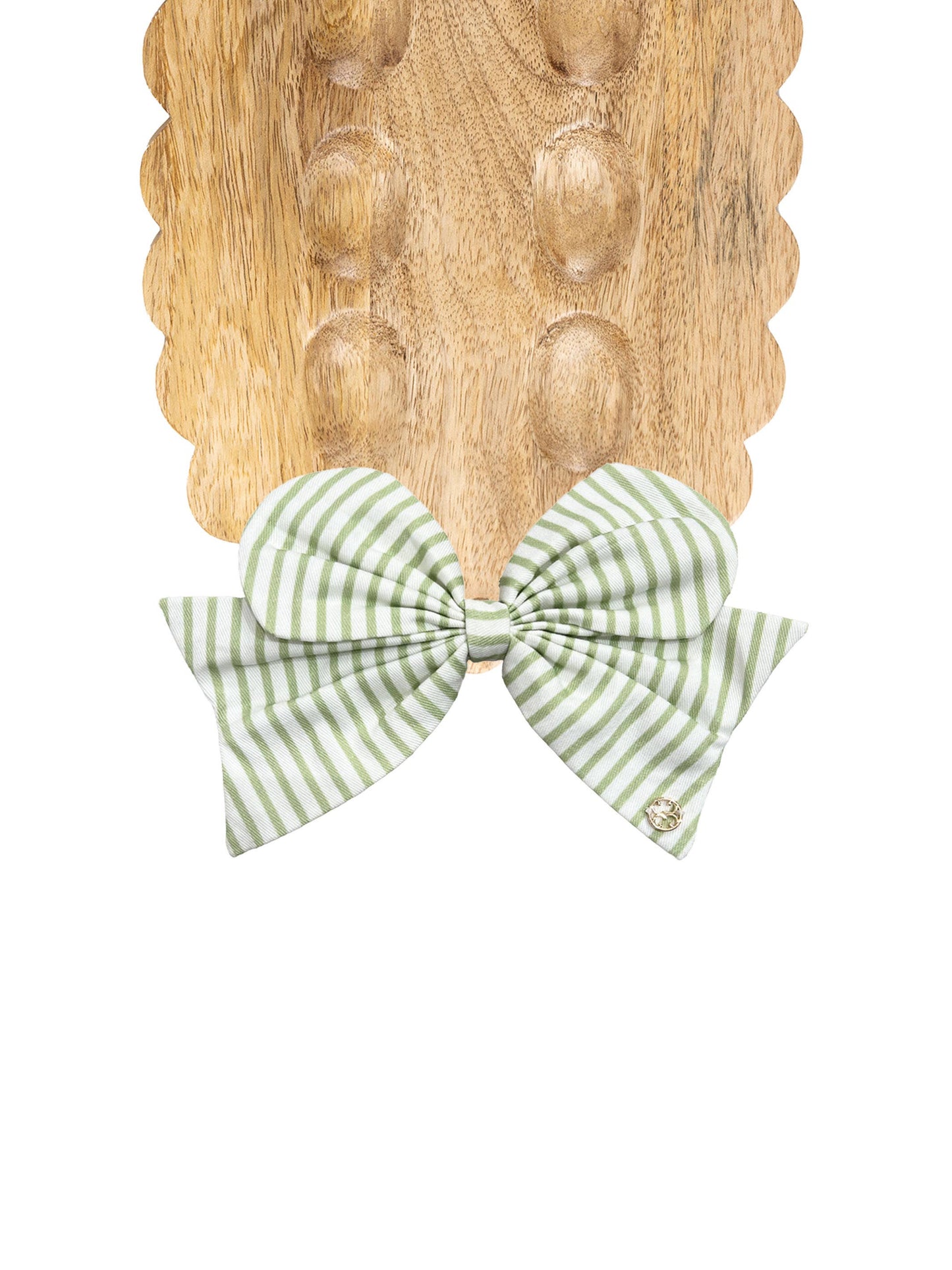 Fabric Bow | Green Stripe